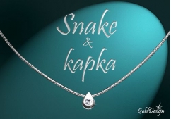 Snake - kapka - řetízek stříbřený